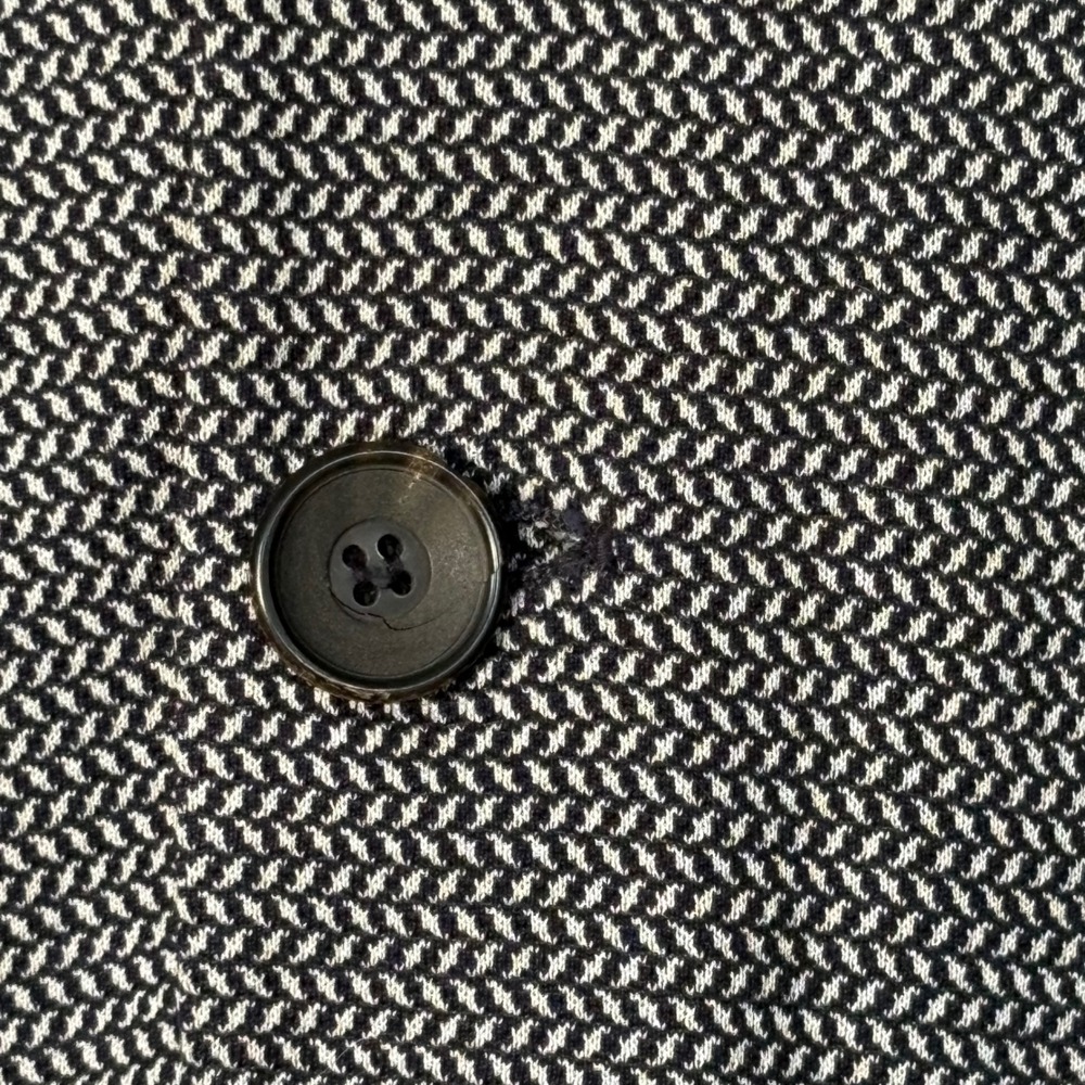 Giorgio Armani Black Label - Herringbone Knit Navy Blazer | Sz 48 | 3 Button - Picture 4 of 10